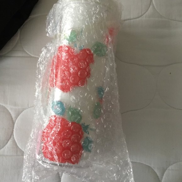 kate spade brushy rose acrylic tumbler with straw nwt - Picture 3 of 4